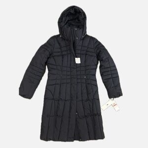 Calvin Klein Long Navy Duck Down Quilted Puffer Winter Coat